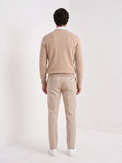 Avi | Men's Sweater 100% Cashmere Round Neck Luxurious Soft Warm Premium Refined Smart Casual Everyday Layering Autumn Winter