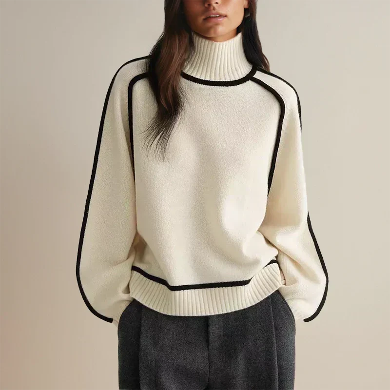 Kate | Women's Sweater Oversized Turtleneck Chunky Knit Relaxed Soft Cosy Warm Layering Chic Casual Everyday Autumn Winter