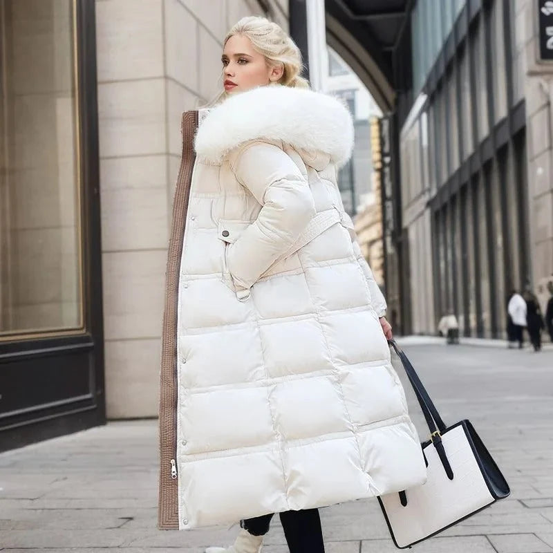 Sloane | Women's Parka Designer Winter Fur Hood Padded Insulated Warm Longline Quilted Casual Everyday Outdoor Winter Outerwear
