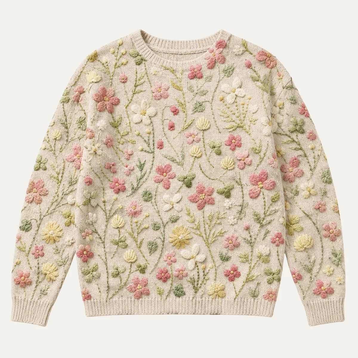 Mckinley | Women's Sweater Floral Embroidered Crew Neck Knit Soft Feminine Cosy Warm Layering Chic Casual Everyday Autumn Winter