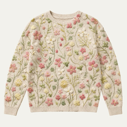 Mckinley | Women's Sweater Floral Embroidered Crew Neck Knit Soft Feminine Cosy Warm Layering Chic Casual Everyday Autumn Winter