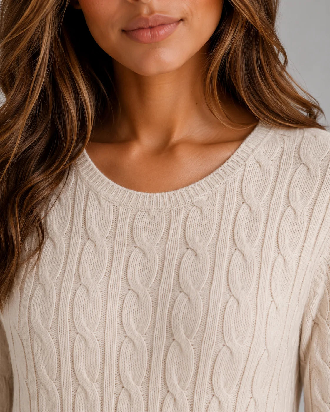 Perla | Women's Maxi Dress Cable-Knit Long-Sleeve Jumper Soft Cosy Warm Feminine Chic Occasion Everyday Autumn Winter Knitwear