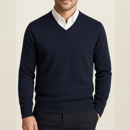 Benedict | Men's Wool Sweater Premium Soft Knit Warm Refined Timeless Smart Casual Everyday Layering Autumn Winter Knitwear Cosy