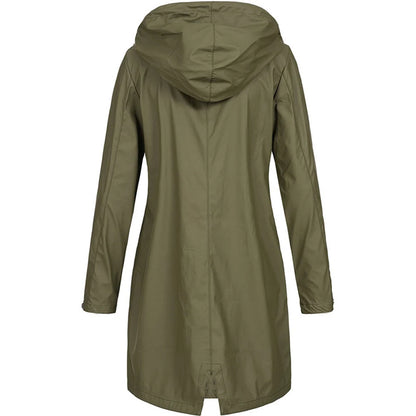 Scarlette | Women's Rain Jacket Long Waterproof Hooded Lightweight Windproof Functional Casual Everyday Outdoor Autumn Winter