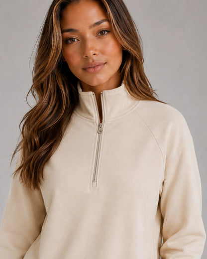 Pamela | Women's Lounge Set Half-Zip Relaxed Two-Piece Soft Cosy Warm Coordinated Comfort Loungewear Casual Everyday Autumn Winter