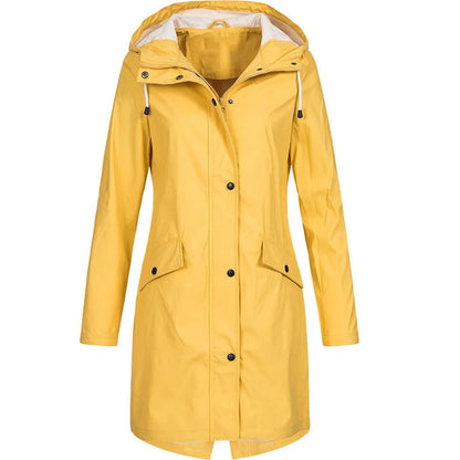 Scarlette | Women's Rain Jacket Long Waterproof Hooded Lightweight Windproof Functional Casual Everyday Outdoor Autumn Winter