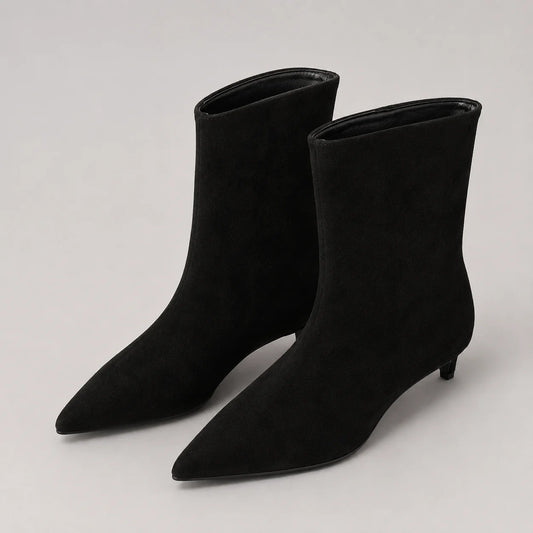 Wendy | Women's Ankle Boots Suede-Look Pointed Toe Structured Sleek Chic Casual Everyday Autumn Winter Footwear Statement Timeless