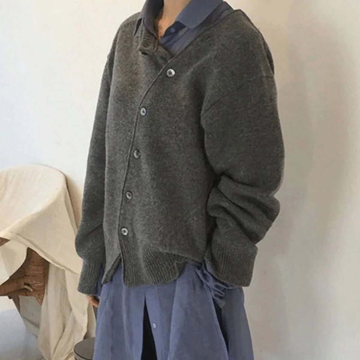 Winter | Women's Jumper Cosy Playful Button Detail Soft Knit Relaxed Warm Layering Chic Feminine Casual Everyday Autumn Winter