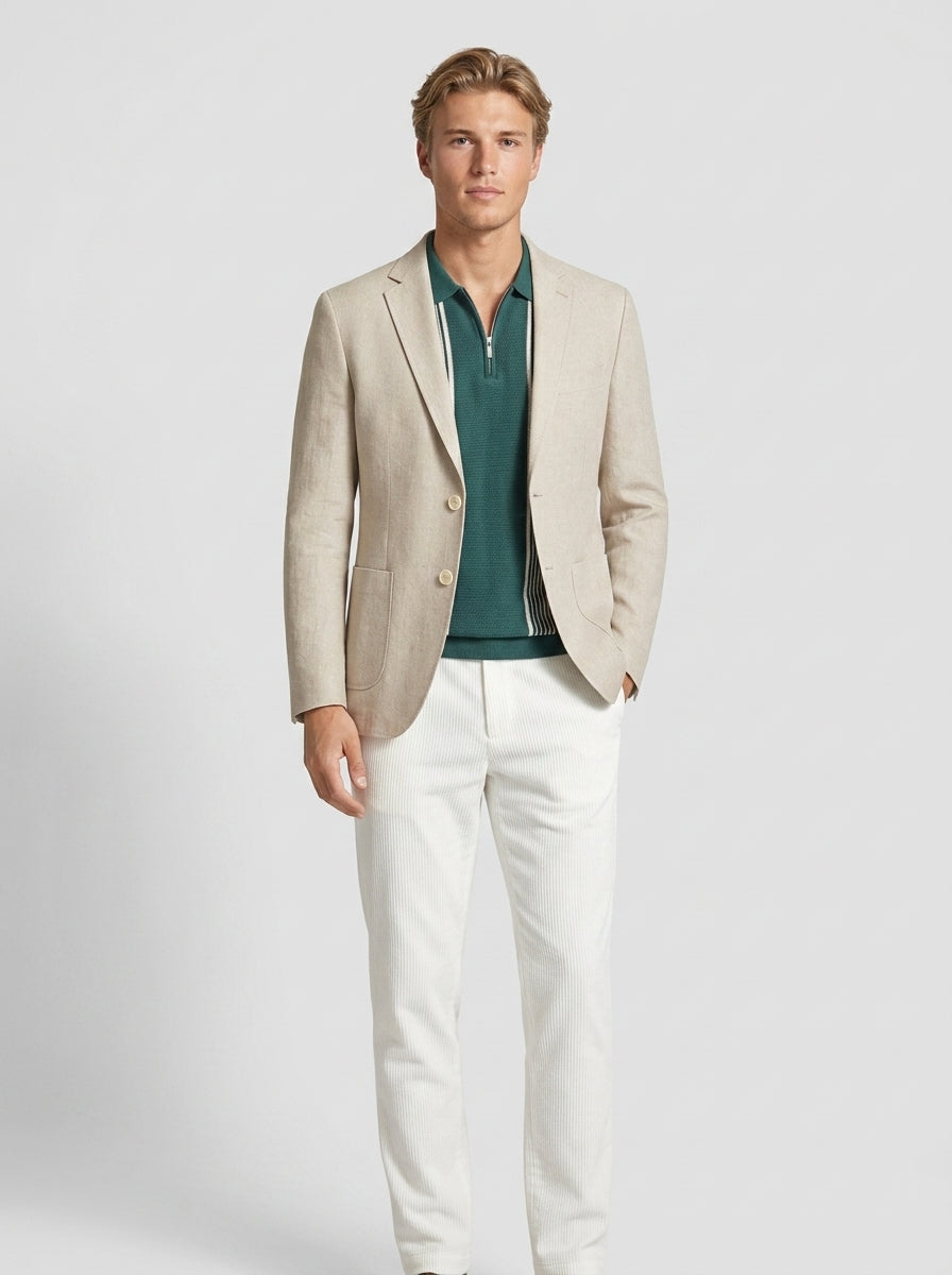 Samuel | Men's Blazer Men Single Button Casual - Front [Lystr 6a7644072ea66f06edfe81a2:front]
