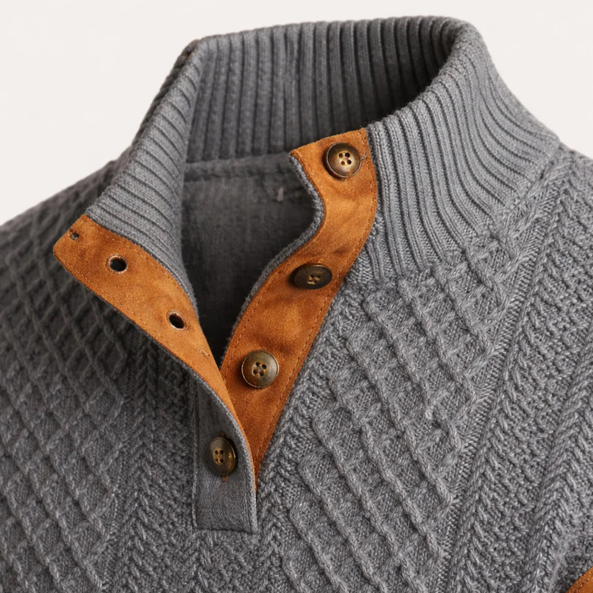 Wilder | Men's Sweater Cable-Knit Vintage Heritage Ribbed Textured Warm Soft Cosy Smart Casual Everyday Layering Autumn Winter