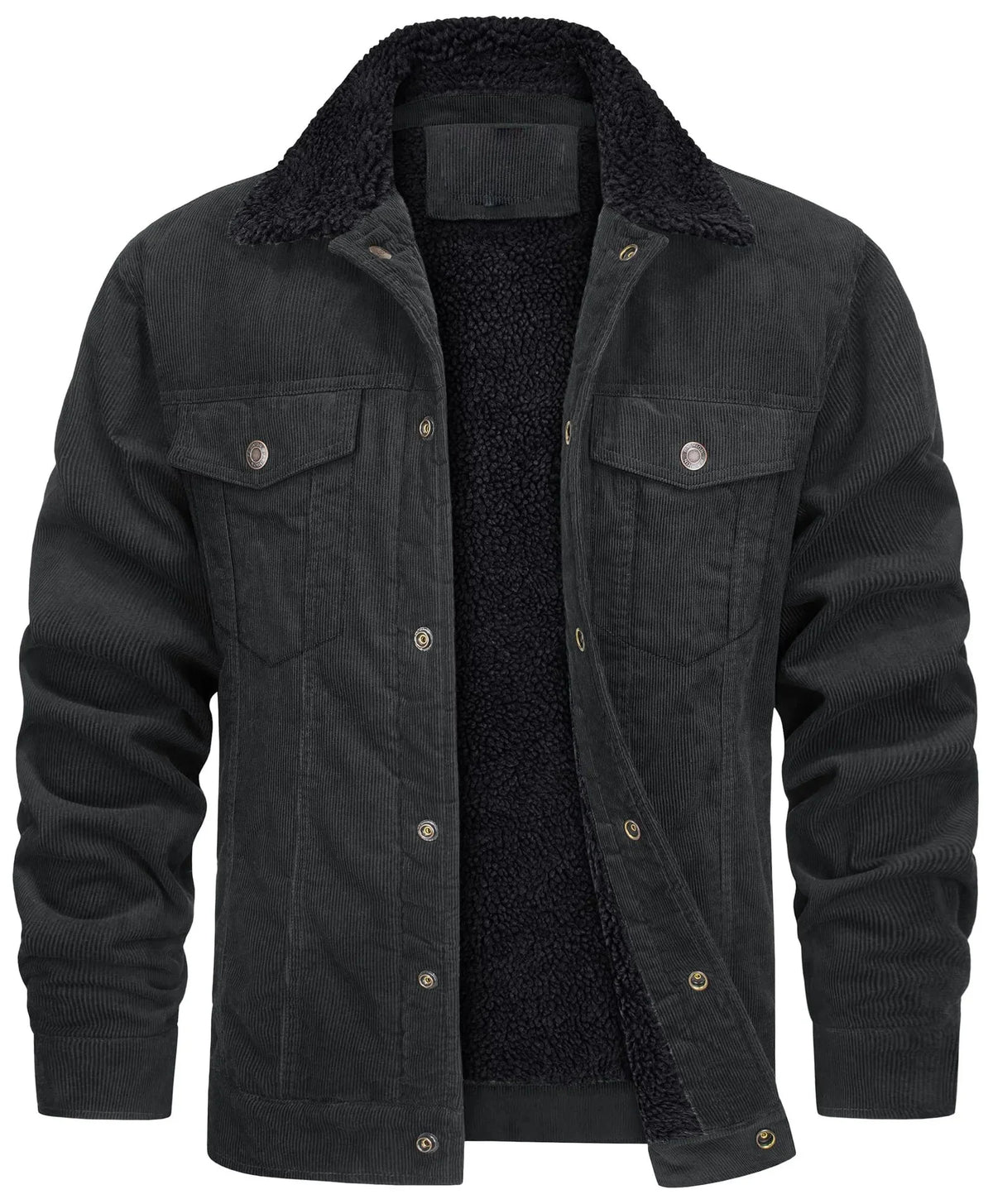 Nasir | Men's Jacket Corduroy Sherpa Collar Lined Warm Insulated Structured Casual Everyday Layering Autumn Winter Outerwear Cosy