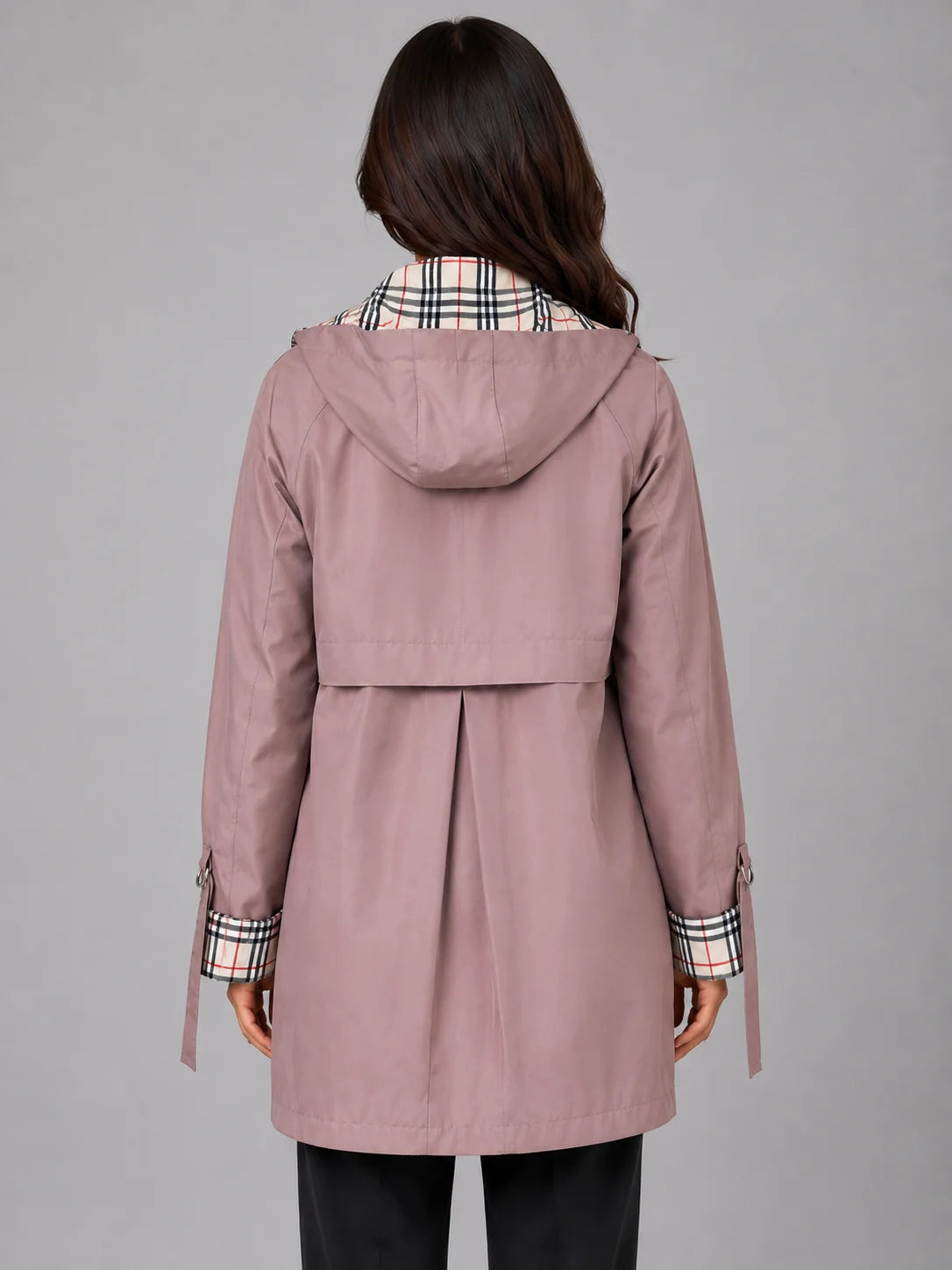 Rylan | Women's Rain Coat Hooded Longline Zip-Up Lightweight Waterproof Practical Casual Everyday Outdoor Autumn Winter Outerwear