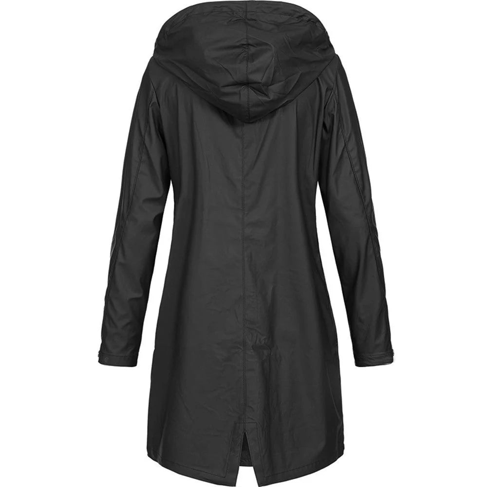 Scarlette | Women's Rain Jacket Long Waterproof Hooded Lightweight Windproof Functional Casual Everyday Outdoor Autumn Winter