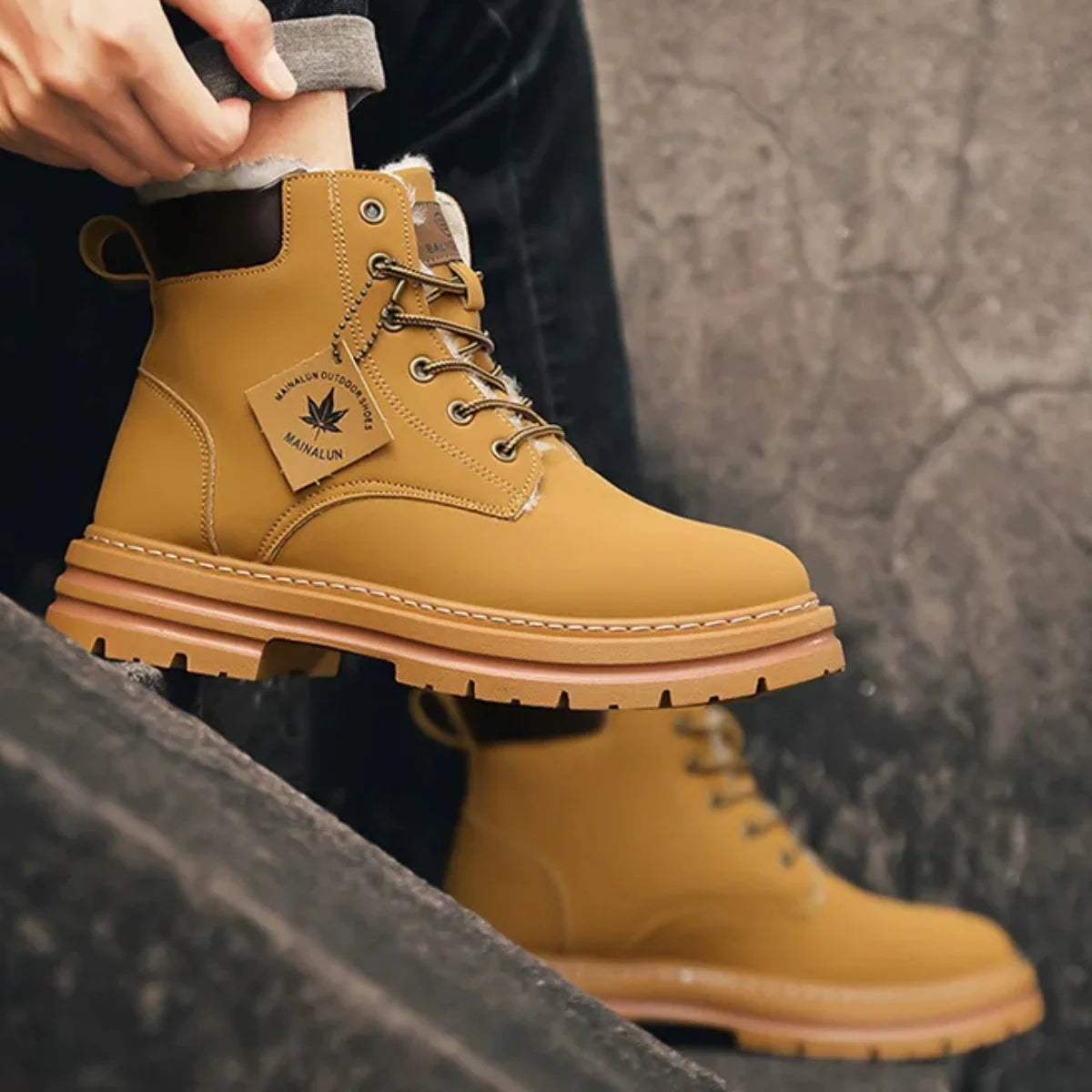 Arjun | Men's Snow Boots Cosy Fur-Lined Insulated Warm Grippy Sole Durable Winter Casual Everyday Outdoor Weather-Resistant