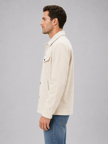 Bryant | Men's Overshirt Corduroy Cotton Button-Up Shirt Jacket Textured Warm Refined Smart Casual Everyday Layering Autumn Winter