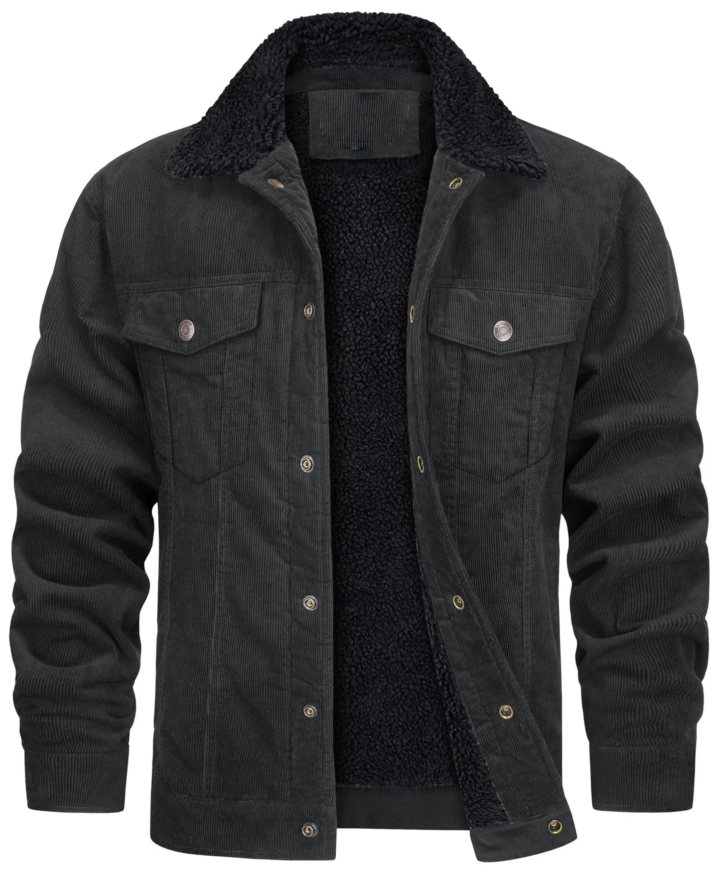Nasir | Men's Jacket Corduroy Sherpa Collar Lined Warm Insulated Structured Casual Everyday Layering Autumn Winter Outerwear Cosy