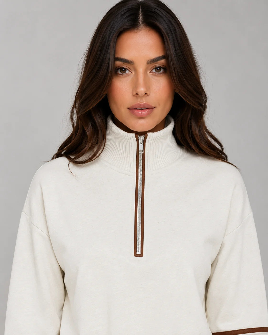 Rosalie | Women's Lounge Set Half-Zip Relaxed Wide-Leg Tracksuit Two-Piece Soft Cosy Warm Coordinated Comfort Loungewear Casual