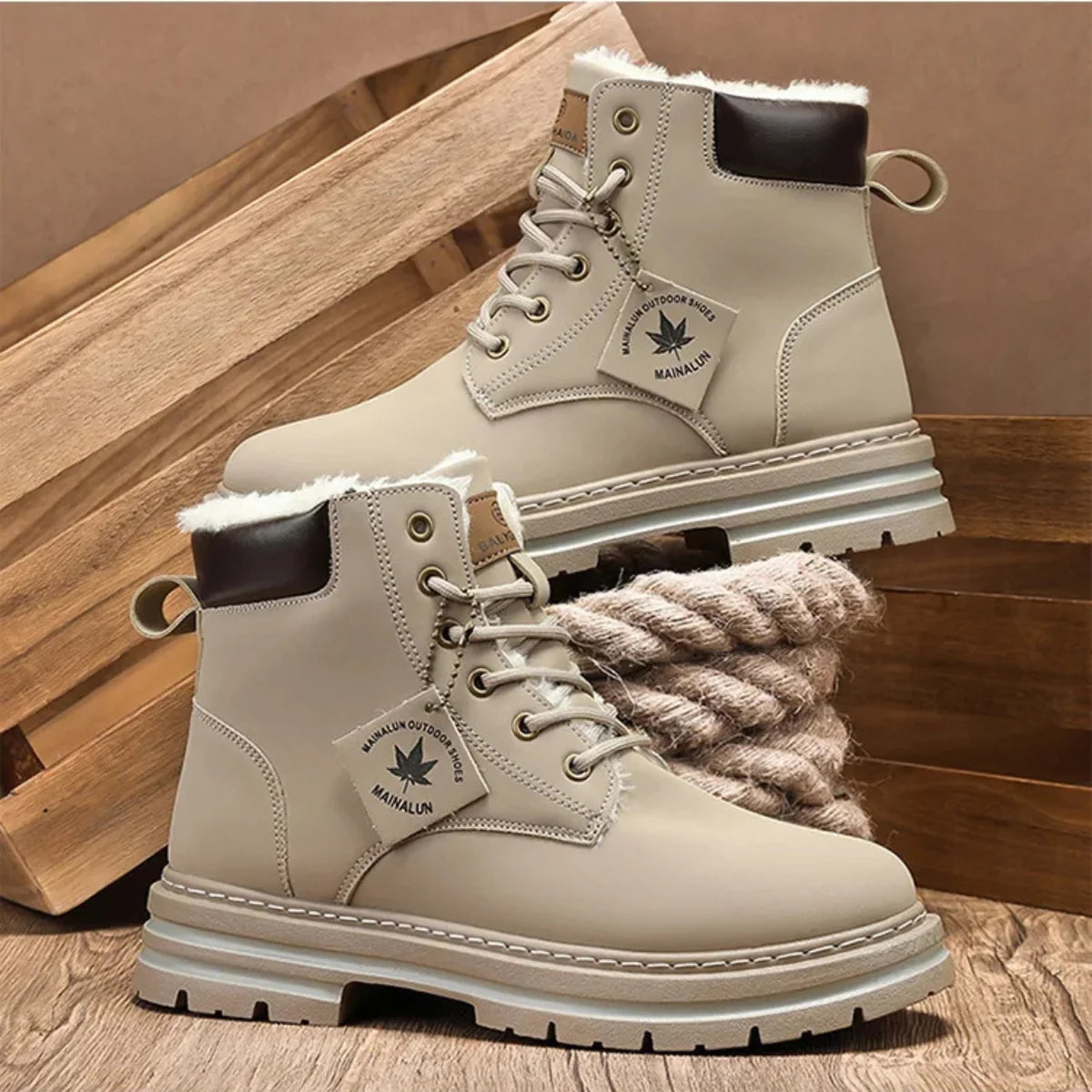Arjun | Men's Snow Boots Cosy Fur-Lined Insulated Warm Grippy Sole Durable Winter Casual Everyday Outdoor Weather-Resistant