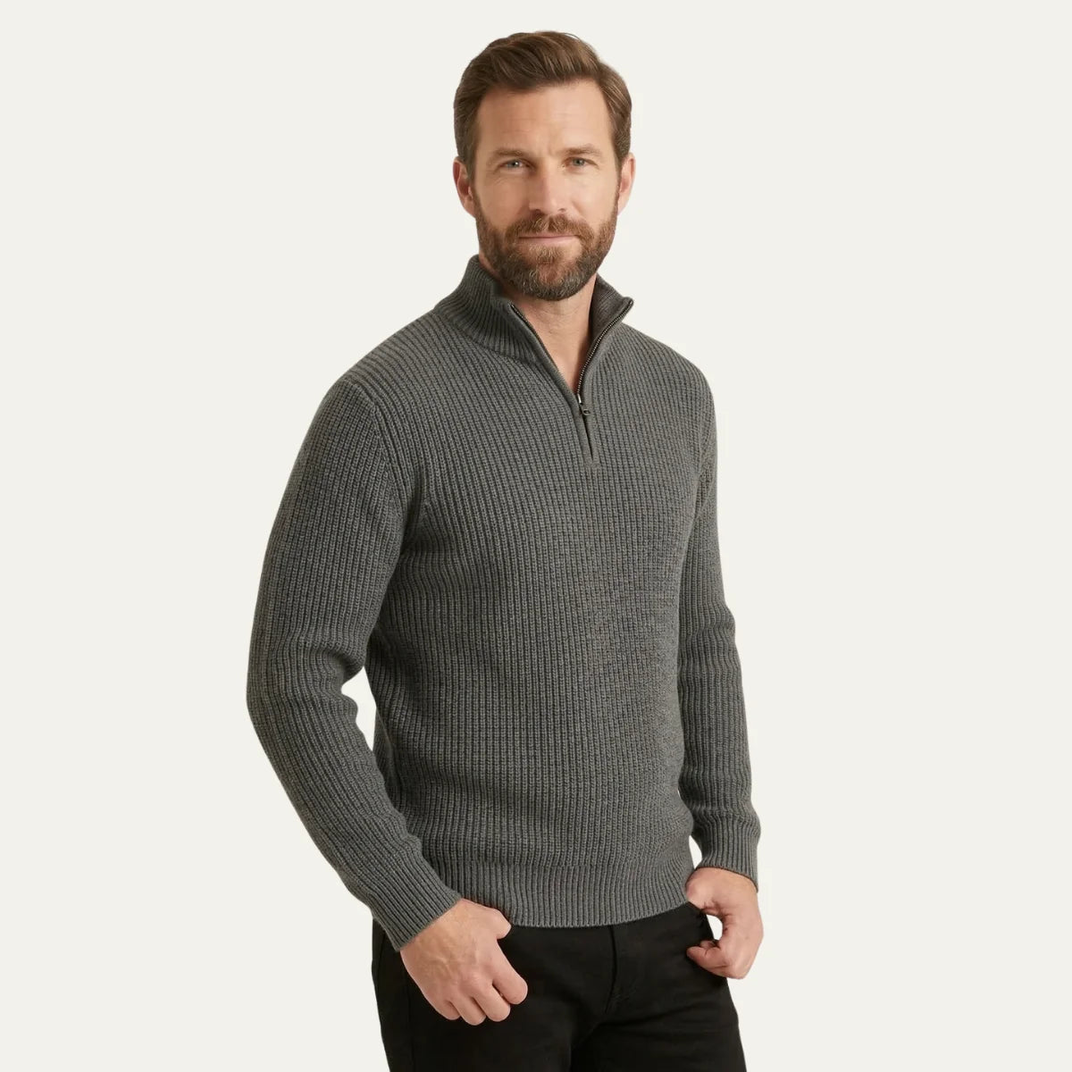 Hamish | Men's Merino Wool Sweater Half-Zip Pullover Premium Soft Warm Durable Smart Casual Everyday Layering Autumn Winter