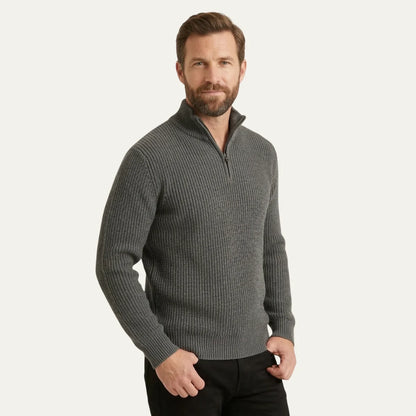 Hamish | Men's Merino Wool Sweater Half-Zip Pullover Premium Soft Warm Durable Smart Casual Everyday Layering Autumn Winter