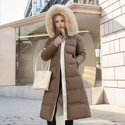 Sloane | Women's Parka Designer Winter Fur Hood Padded Insulated Warm Longline Quilted Casual Everyday Outdoor Winter Outerwear