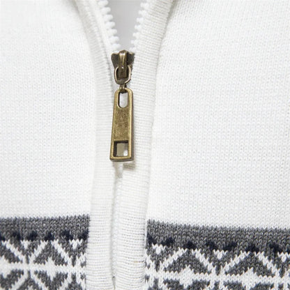 Apollo | Men's Sweater Quarter-Zip Cotton Fair Isle Knit Patterned Soft Warm Cosy Smart Casual Everyday Layering Autumn Winter