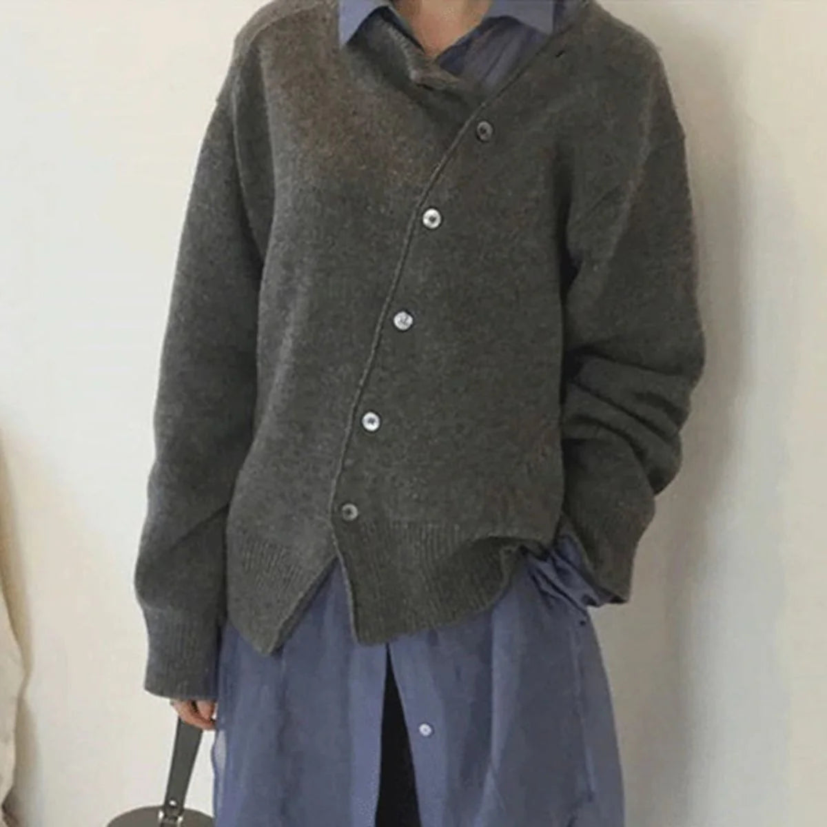 Winter | Women's Jumper Cosy Playful Button Detail Soft Knit Relaxed Warm Layering Chic Feminine Casual Everyday Autumn Winter
