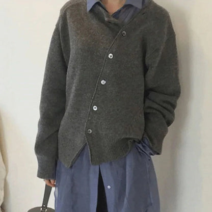 Winter | Women's Jumper Cosy Playful Button Detail Soft Knit Relaxed Warm Layering Chic Feminine Casual Everyday Autumn Winter