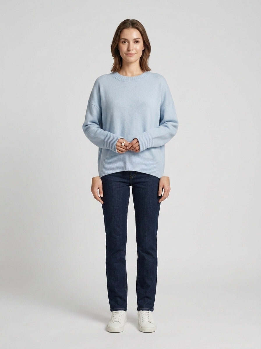 Mara | Women's Sweater Oversized Crewneck Knit Relaxed Soft Cosy Warm Layering Chic Casual Everyday Autumn Winter Knitwear Comfort - Front [Lystr 6a8571bb2208118807881c11:front]