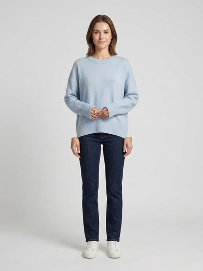 Mara | Women's Sweater Oversized Crewneck Knit Relaxed Soft Cosy Warm Layering Chic Casual Everyday Autumn Winter Knitwear Comfort - Front [Lystr 6a8571bb2208118807881c11:front]