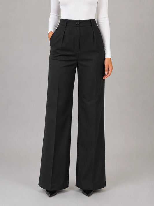 Raelynn | Women's Trousers High-Waisted Tailored Straight Leg Smart Work Structured Refined Office Everyday Autumn Winter