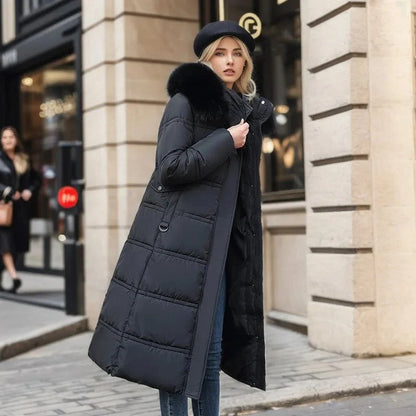 Sloane | Women's Parka Designer Winter Fur Hood Padded Insulated Warm Longline Quilted Casual Everyday Outdoor Winter Outerwear