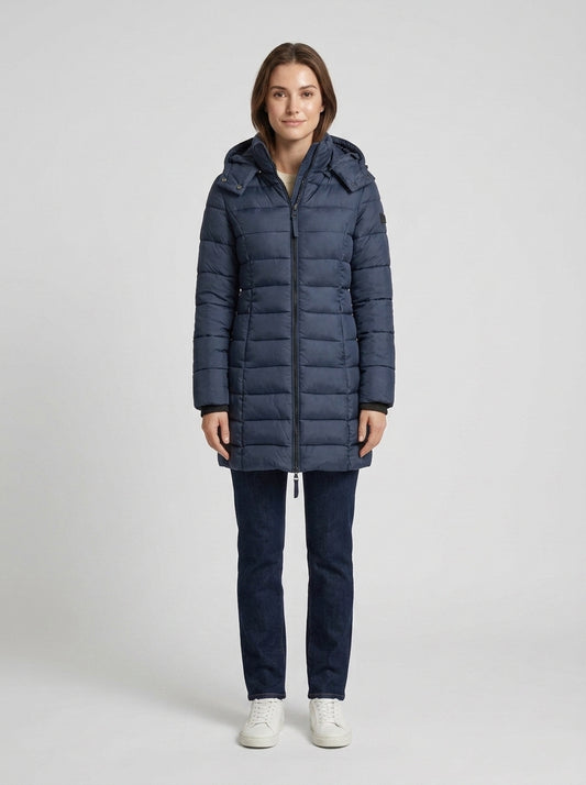 Kailey | Women's Down Jacket Hooded Zip Lightweight Insulated Warm Padded Windproof Casual Everyday Autumn Winter Outerwear - Front [Lystr 6a7eda8274a56fa975f4d884:front]
