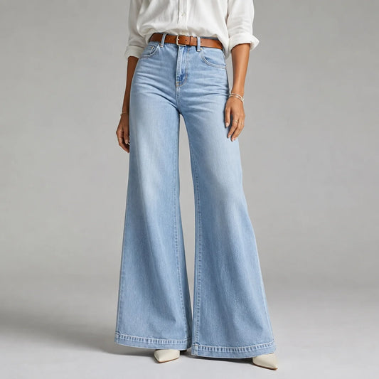 Teresa | Women's Jeans Wide-Leg Flared High-Waist Denim Flattering Relaxed Casual Everyday Timeless Versatile Chic Comfortable