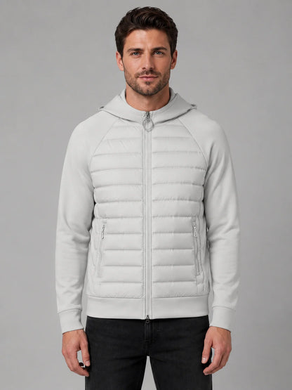 Brett | Men's Jacket Hooded Quilted Lightweight Zip-Through Padded Insulated Warm Casual Everyday Layering Autumn Winter Outerwear