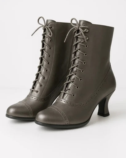 Noelle | Women's Ankle Boots Retro Lace-Up Vintage Structured Heel Refined Classic Chic Casual Everyday Autumn Winter Footwear