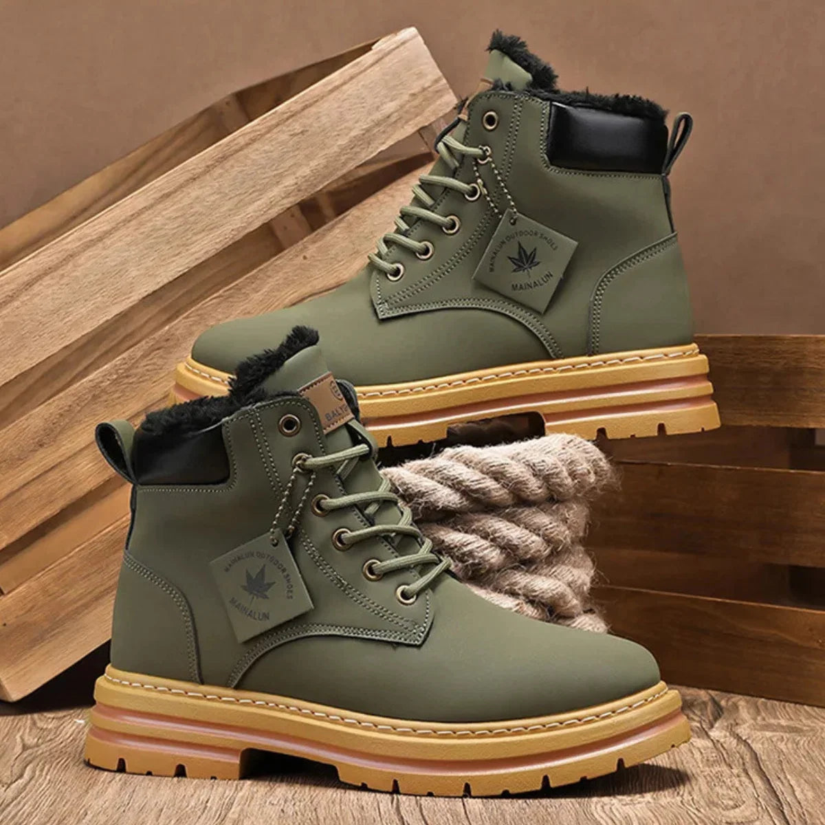 Arjun | Men's Snow Boots Cosy Fur-Lined Insulated Warm Grippy Sole Durable Winter Casual Everyday Outdoor Weather-Resistant