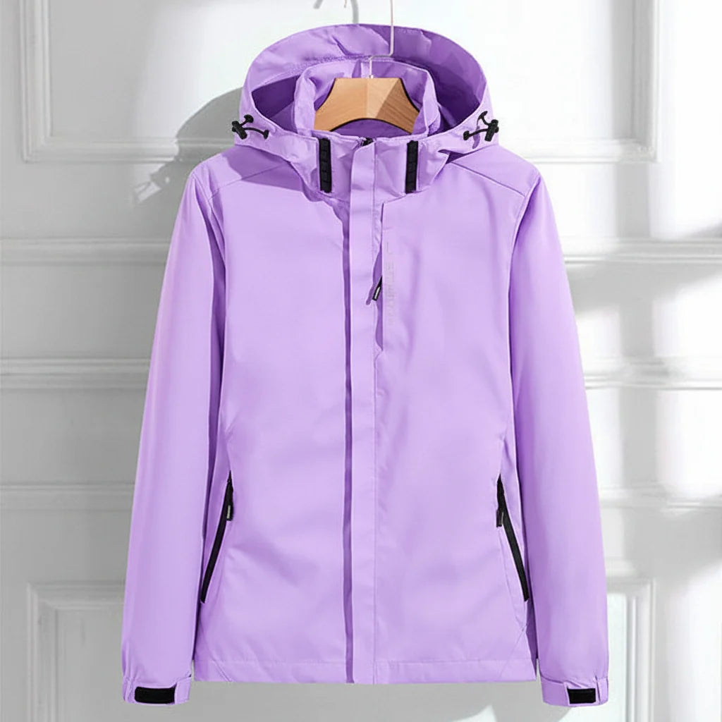 Samara | Women's Rain Jacket Elegant Hooded Waterproof Detailed Functional Windproof Chic Casual Everyday Autumn Winter Outerwear