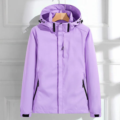 Samara | Women's Rain Jacket Elegant Hooded Waterproof Detailed Functional Windproof Chic Casual Everyday Autumn Winter Outerwear