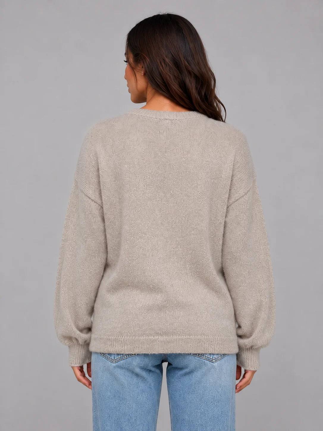 Lina | Women's Cardigan Soft Knit Crew Neck Button Front Relaxed Cosy Warm Layering Chic Feminine Casual Everyday Autumn Winter