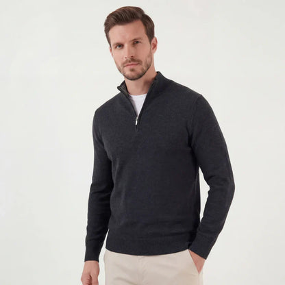 Octavian | Men's Quarter-Zip Sweater Soft Knit Warm Timeless Versatile Smart Casual Everyday Layering Autumn Winter Knitwear Cosy
