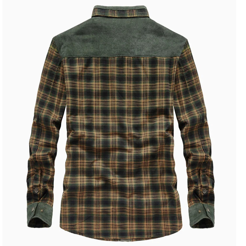 Nathanael | Men's Overshirt Checked Sherpa Lined Warm Cotton Button-Up Shirt Jacket Structured Casual Everyday Layering Autumn Winter