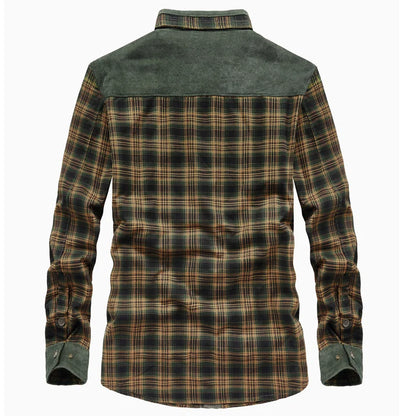 Nathanael | Men's Overshirt Checked Sherpa Lined Warm Cotton Button-Up Shirt Jacket Structured Casual Everyday Layering Autumn Winter