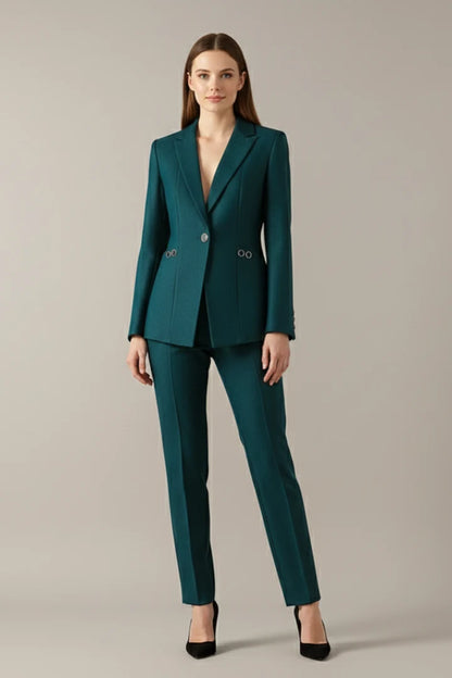 Myla | Women's Co-ord Set Blazer Single Button Straight Trousers Two-Piece Tailored Structured Smart Occasion Office Coordinated
