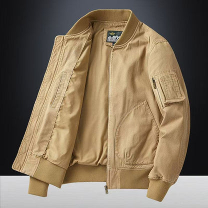 Maximus | Men's Bomber Jacket Loose Fit Baseball Collar Casual Structured Relaxed Everyday Layering Autumn Winter Outerwear