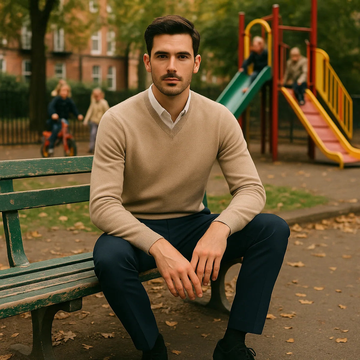 Benedict | Men's Wool Sweater Premium Soft Knit Warm Refined Timeless Smart Casual Everyday Layering Autumn Winter Knitwear Cosy