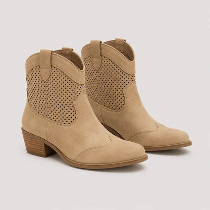 Marisol | Women's Ankle Boots Cowboy Block Heel Western Pointed Structured Statement Chic Casual Everyday Autumn Winter Footwear