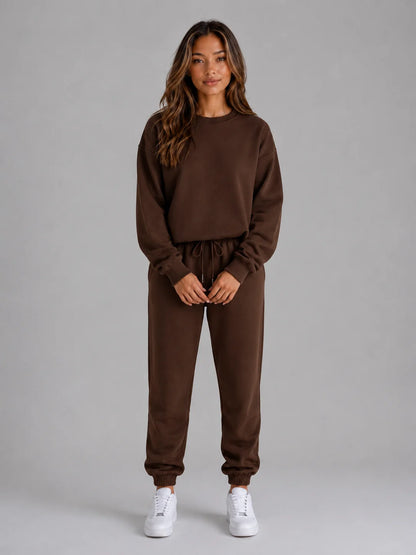 Paloma | Women's Co-ord Set Oversized Tracksuit Crew Neck Sweatshirt Cuffed Joggers Two-Piece Soft Cosy Warm Relaxed Loungewear
