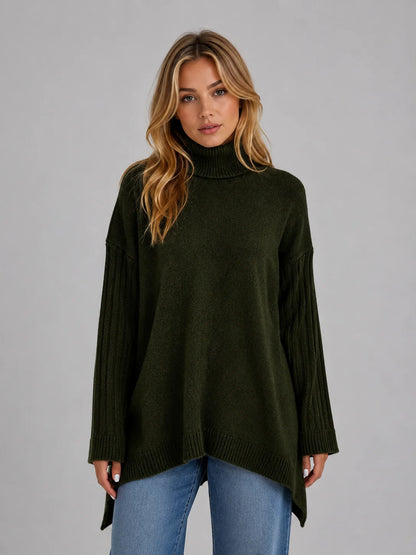 Remi | Women's Sweater Roll Neck Oversized Soft Knit Longline Relaxed Cosy Warm Layering Chic Feminine Casual Everyday Autumn