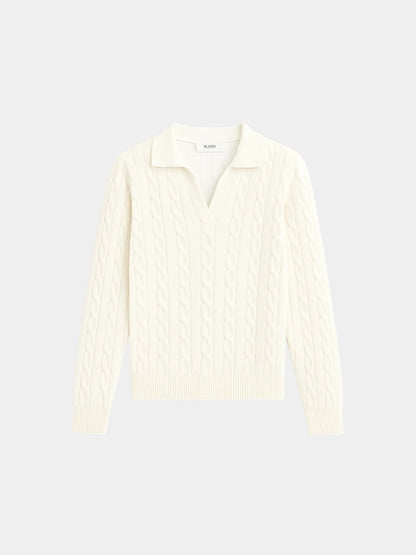 Melina | Women's Sweater Cable-Knit Chunky Textured Round Neck Soft Cosy Warm Layering Chic Feminine Casual Everyday Autumn Winter